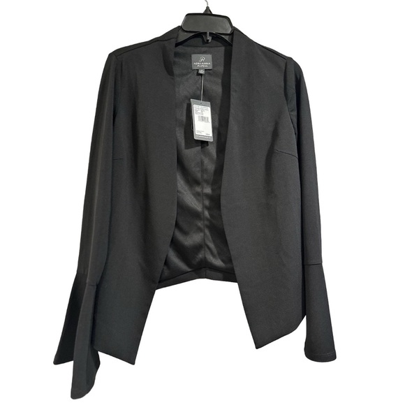 Adrianna Papell Women's Knit Open Jacket Suit Blazer Bell Sleeve Black XS NWT - Picture 2 of 13